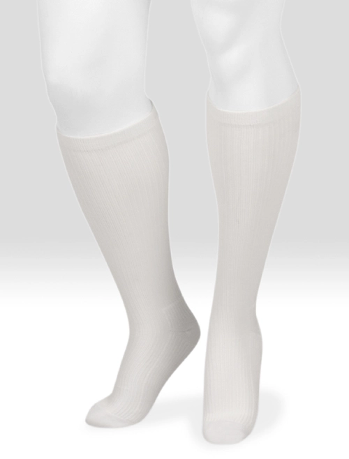 juzo basic casual knee high stockings white