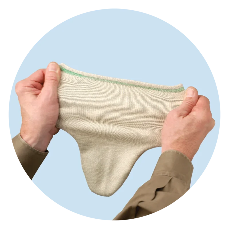 knit rite x-wool prosthetic sock shows stretchiness