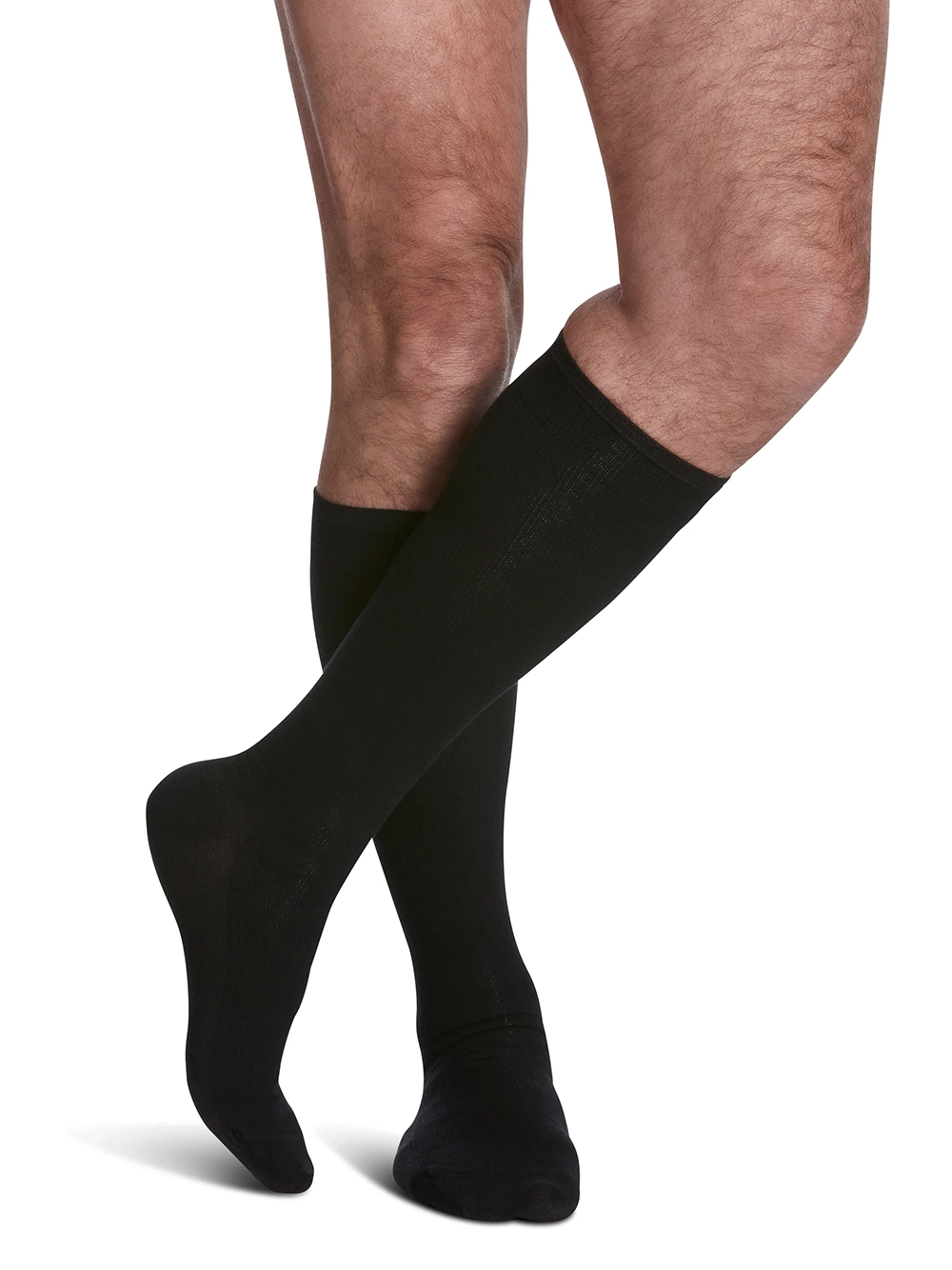 sigvaris men's all season merino wool calf sock black