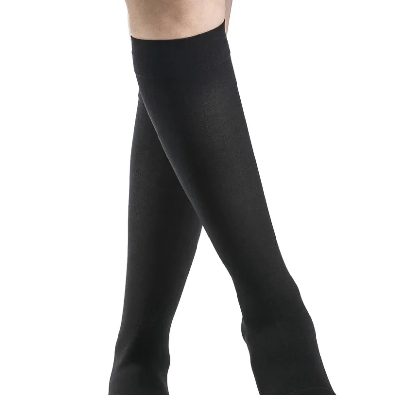 Sigvaris Womens Essential Opaque Calf Open-Toe black