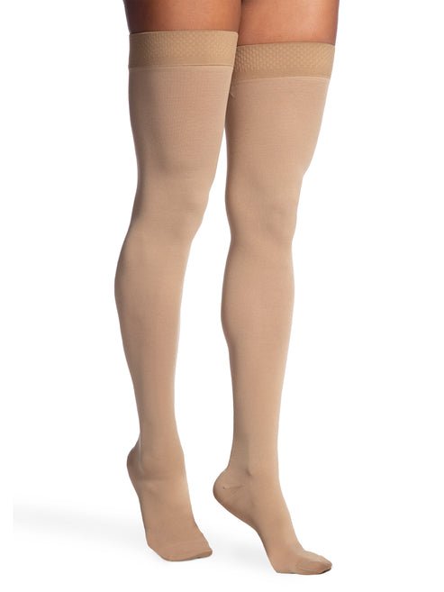 Sigvaris Womens Essential Opaque Thigh-High Closed Toe light beige