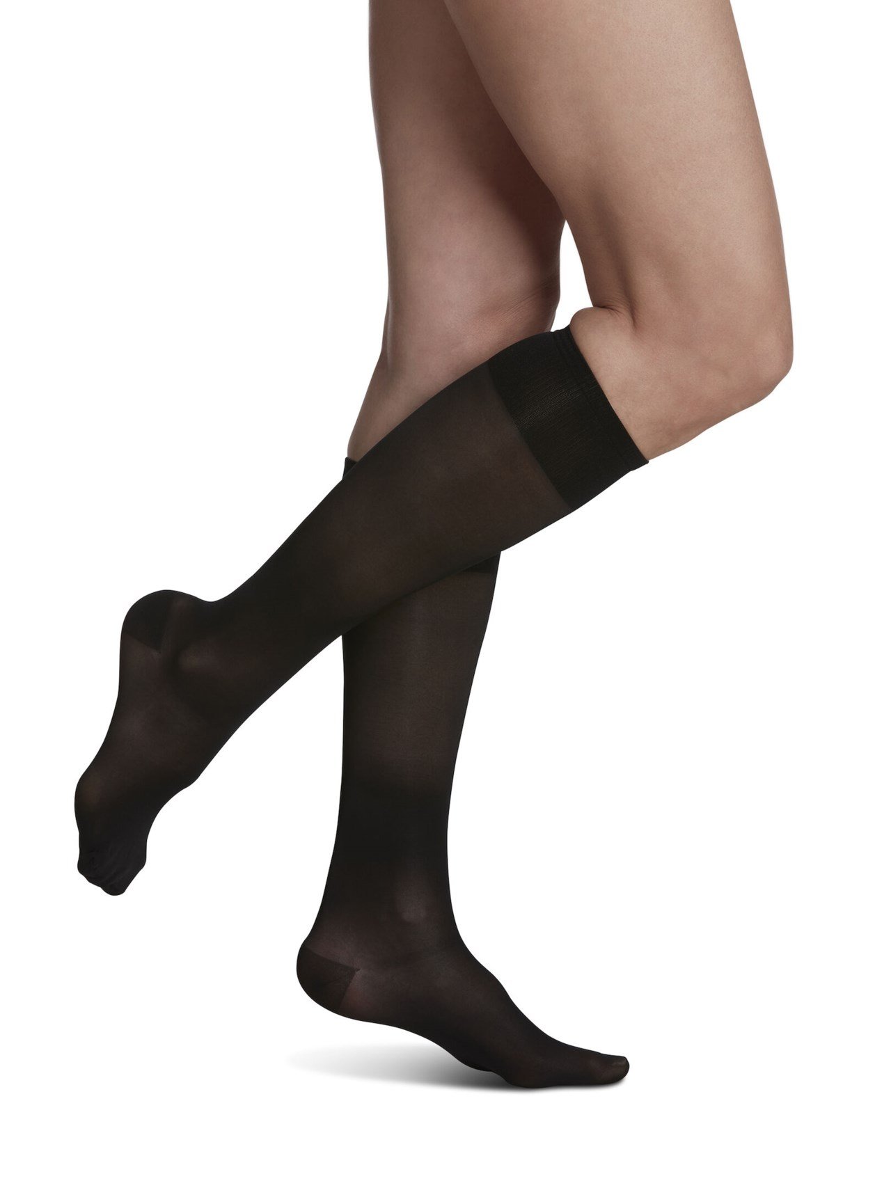 Sigvaris Womens Sheer Fashion Calf compression stockings black color