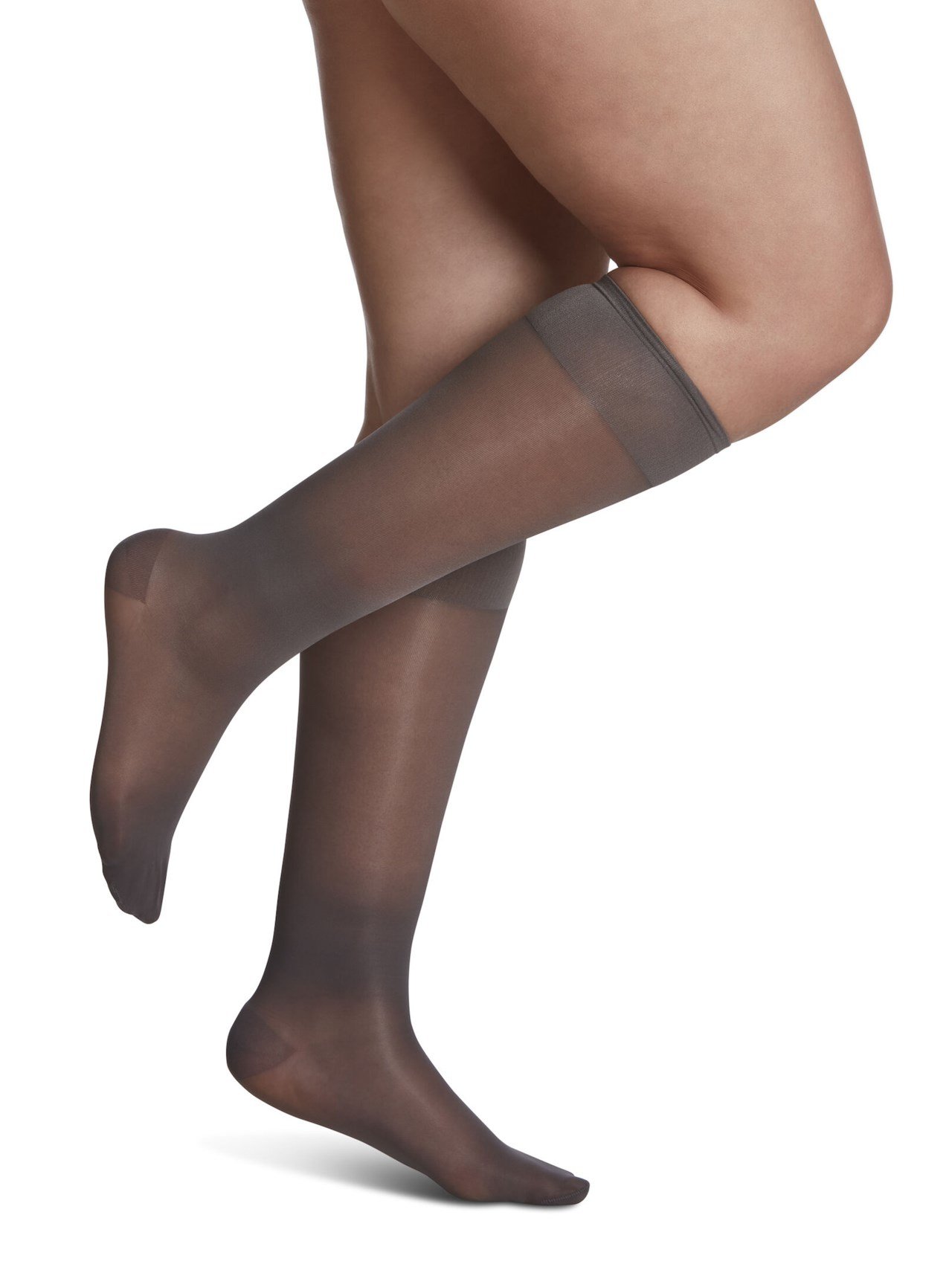 Sigvaris Womens Sheer Fashion Calf compression stockings charcoal color