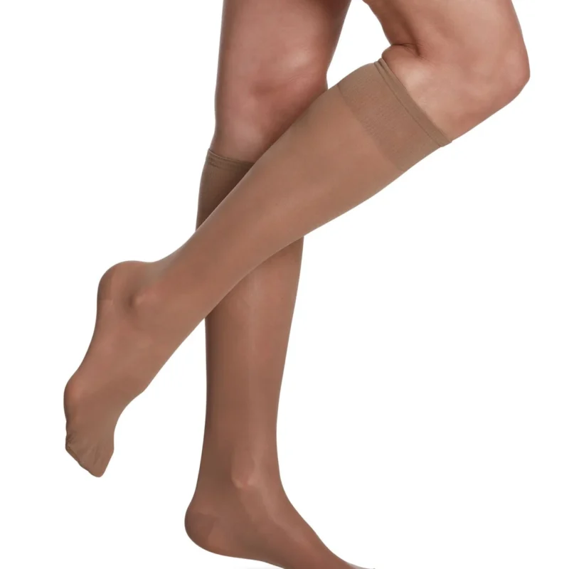 Sigvaris Women’s Sheer Fashion Calf compression stockings taupe color