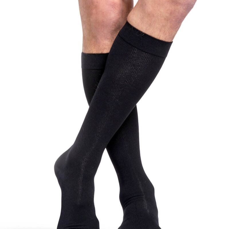 sigvaris essential cotton compression stockings for men black color
