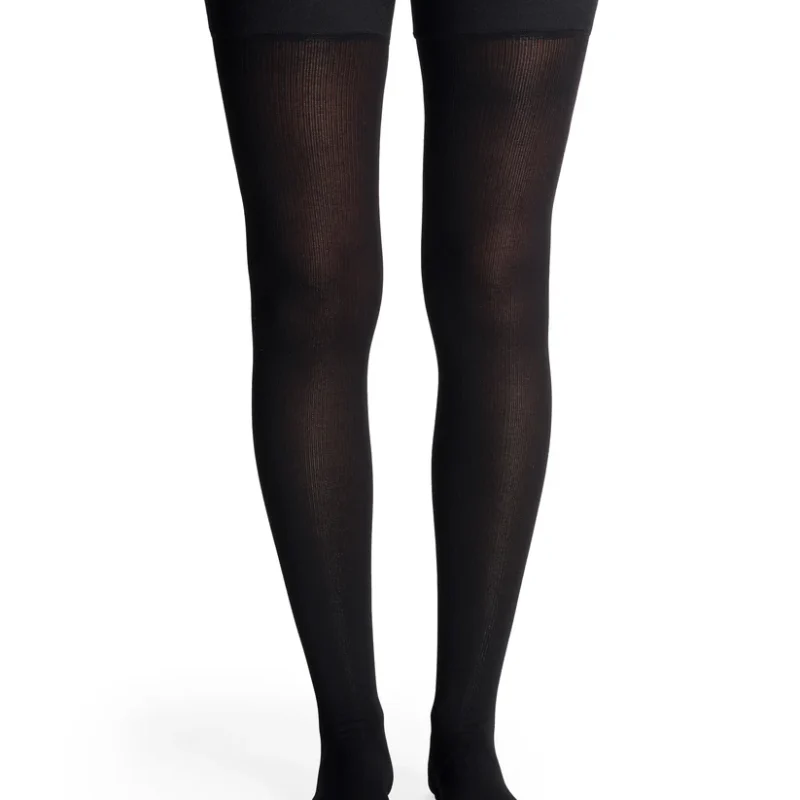 sigvaris essential cotton thigh high women black