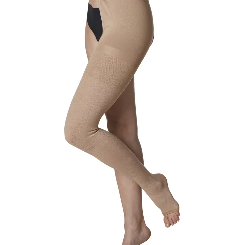 Sigvaris Women’s Natural Rubber Thigh-High w/Waist Attachment Open-Toe