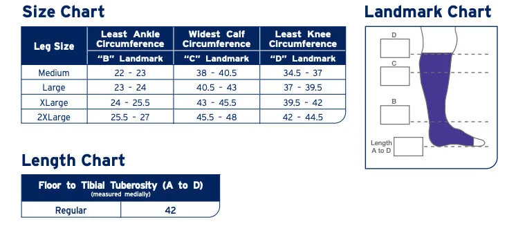 JoViPak Safety Sock size chart